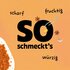 Illustration of Asian BBQ spice loose on a light orange background with the words: ‘This is how it tastes: hot, fruity, spicy’.